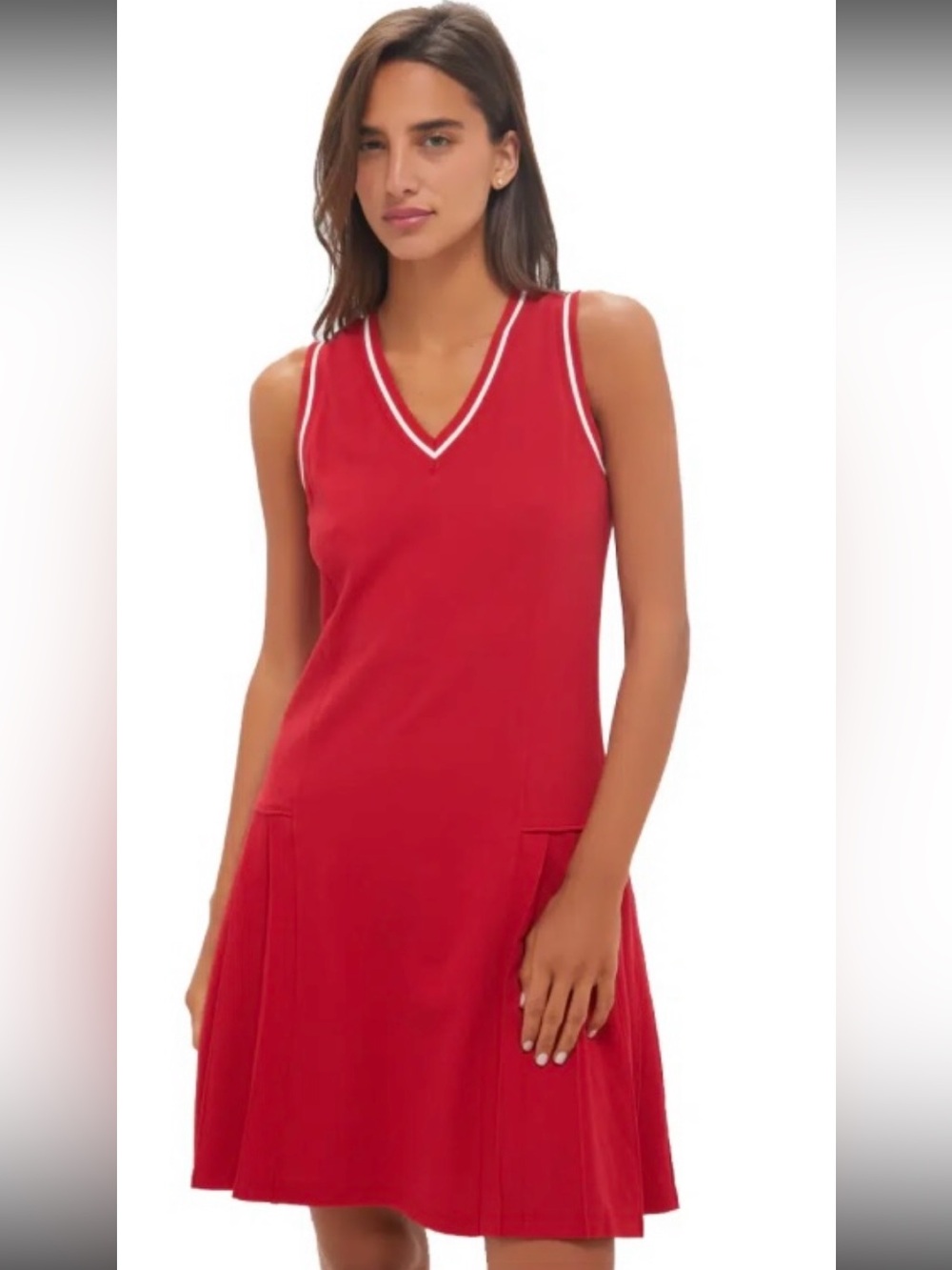 TUCKERNUCK pleated cotton tennis dress medium